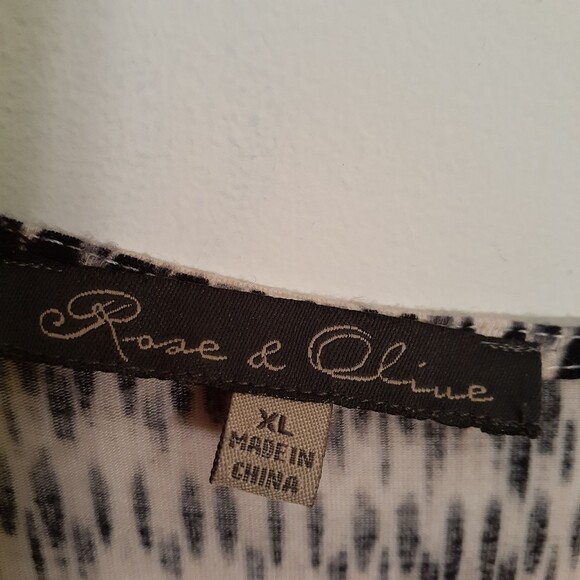 Rose & Olive XL rayon stretch knit top shirt blouse summer career office black - Picture 2 of 6